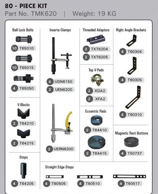 ТМК620 BuildPro Набір універсальних складальних пристосувань для зварювальних столів УСП ⌀16, 80 елементів ТМК620 фото