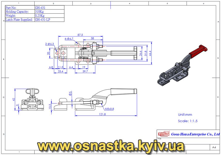 GH-431 Ексцентриковий затиск-застібка Good Hand (оригінал) GH-431 фото